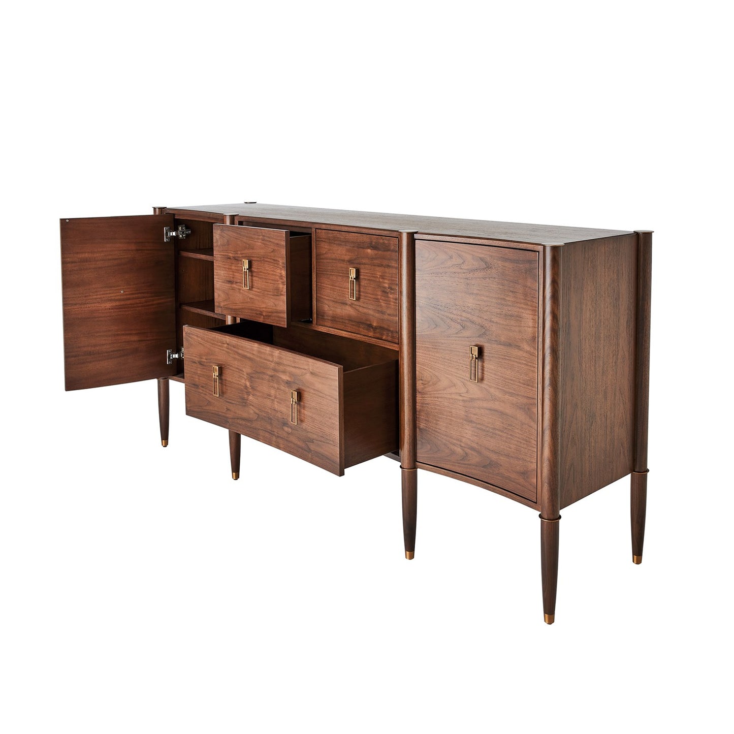 Triple Curve Cabinet-Walnut