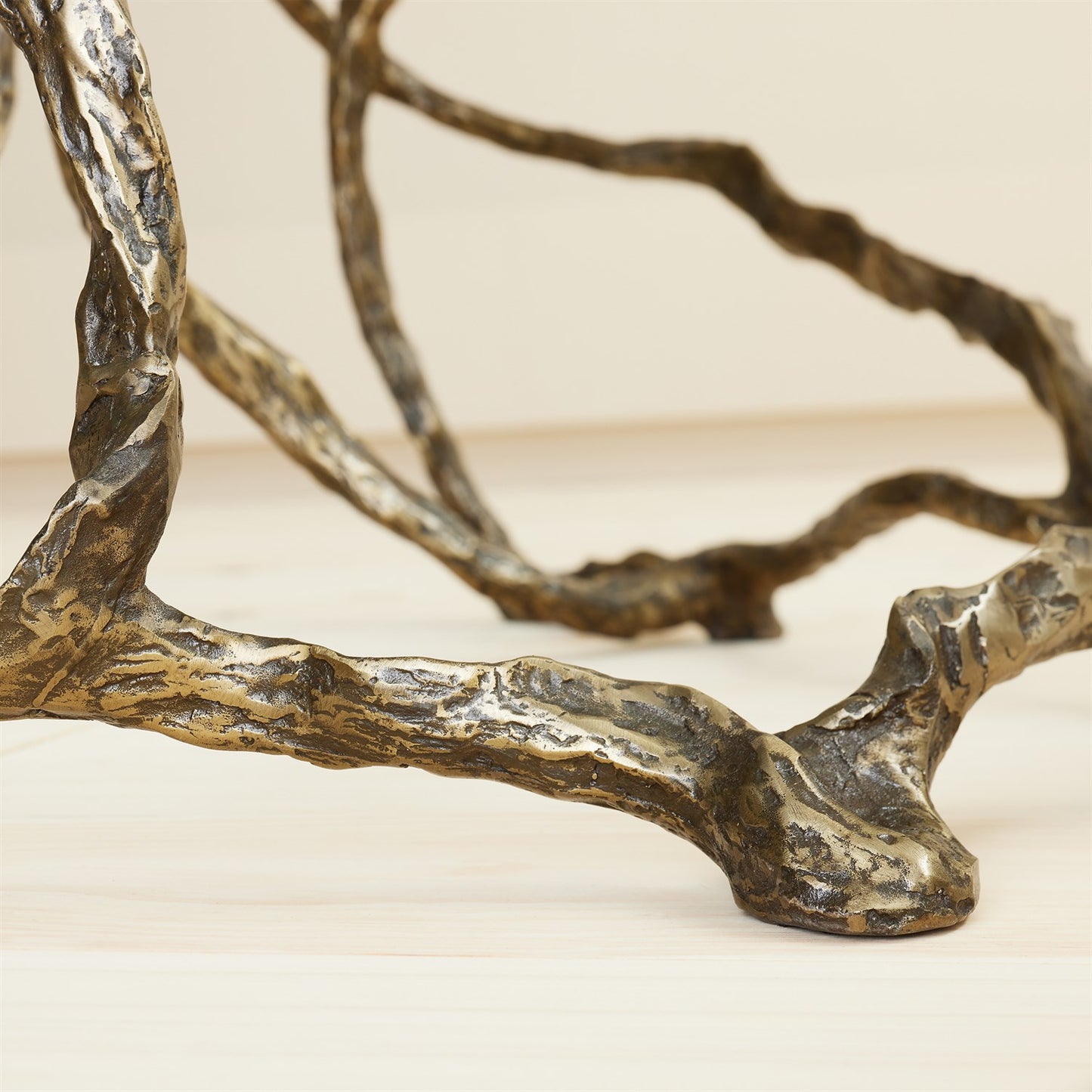 Twistwood Accent Table - Antique Brass