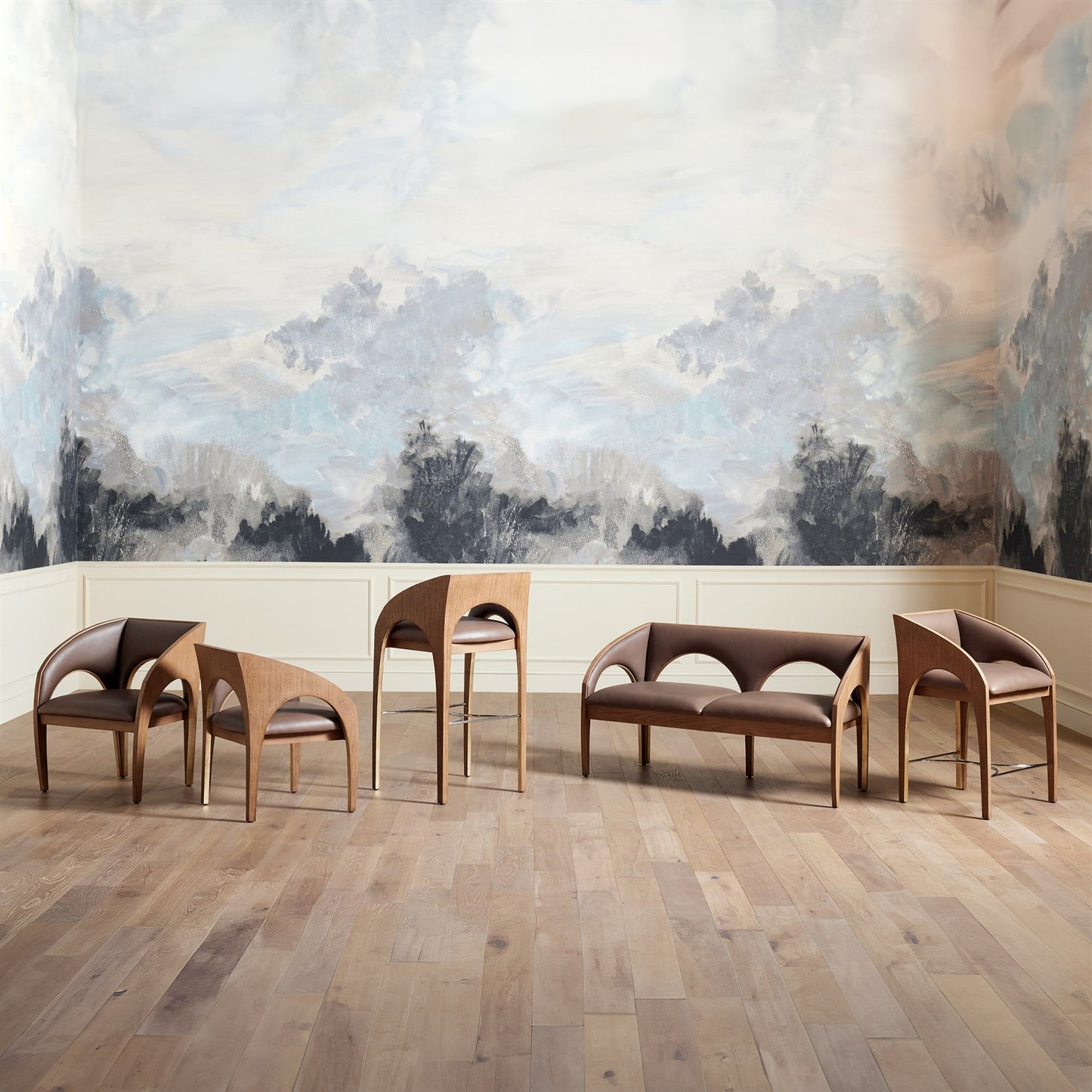 Arches Counter Stool - Nutmeg/ Champagne
