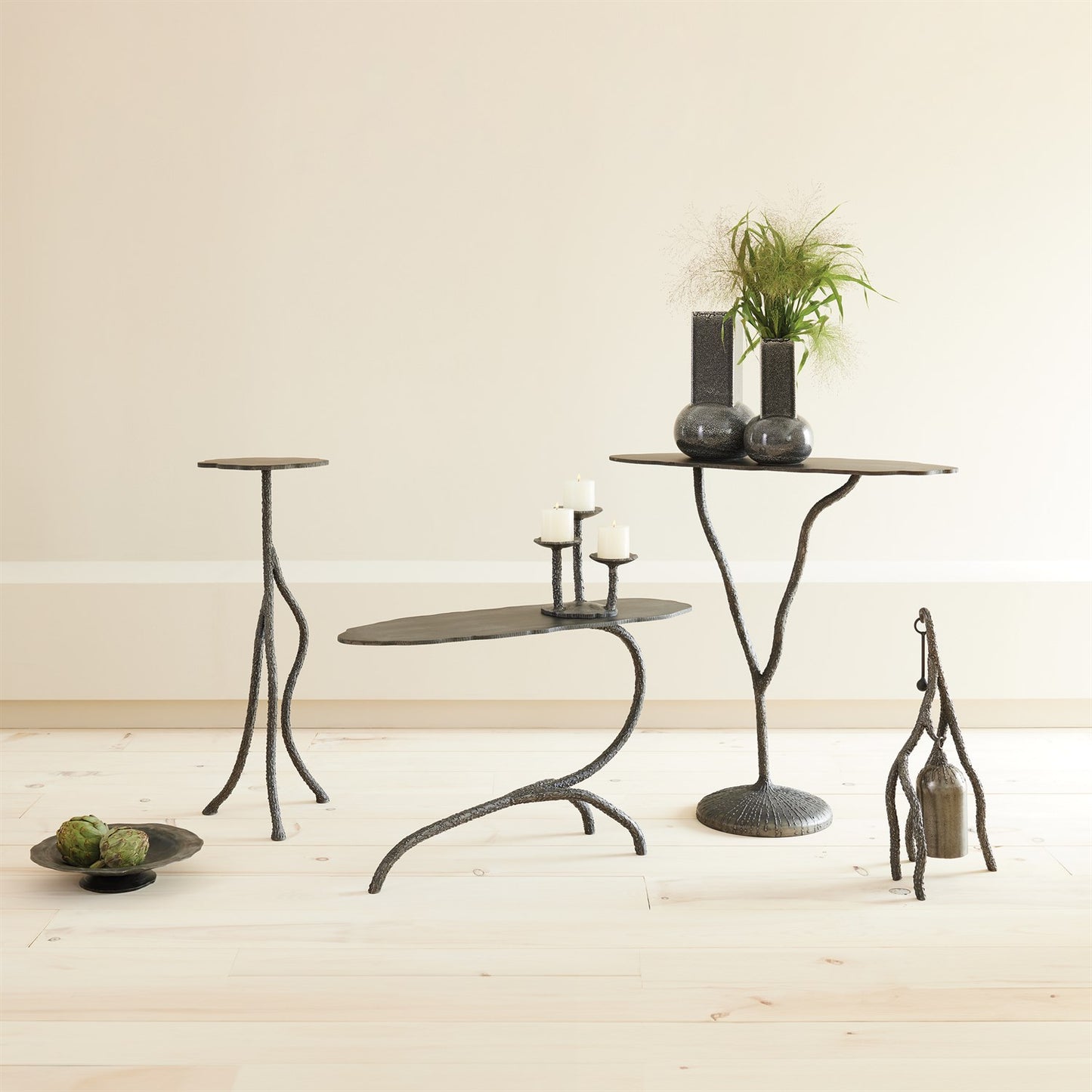 Forest Blossom Side Table - Natural Iron