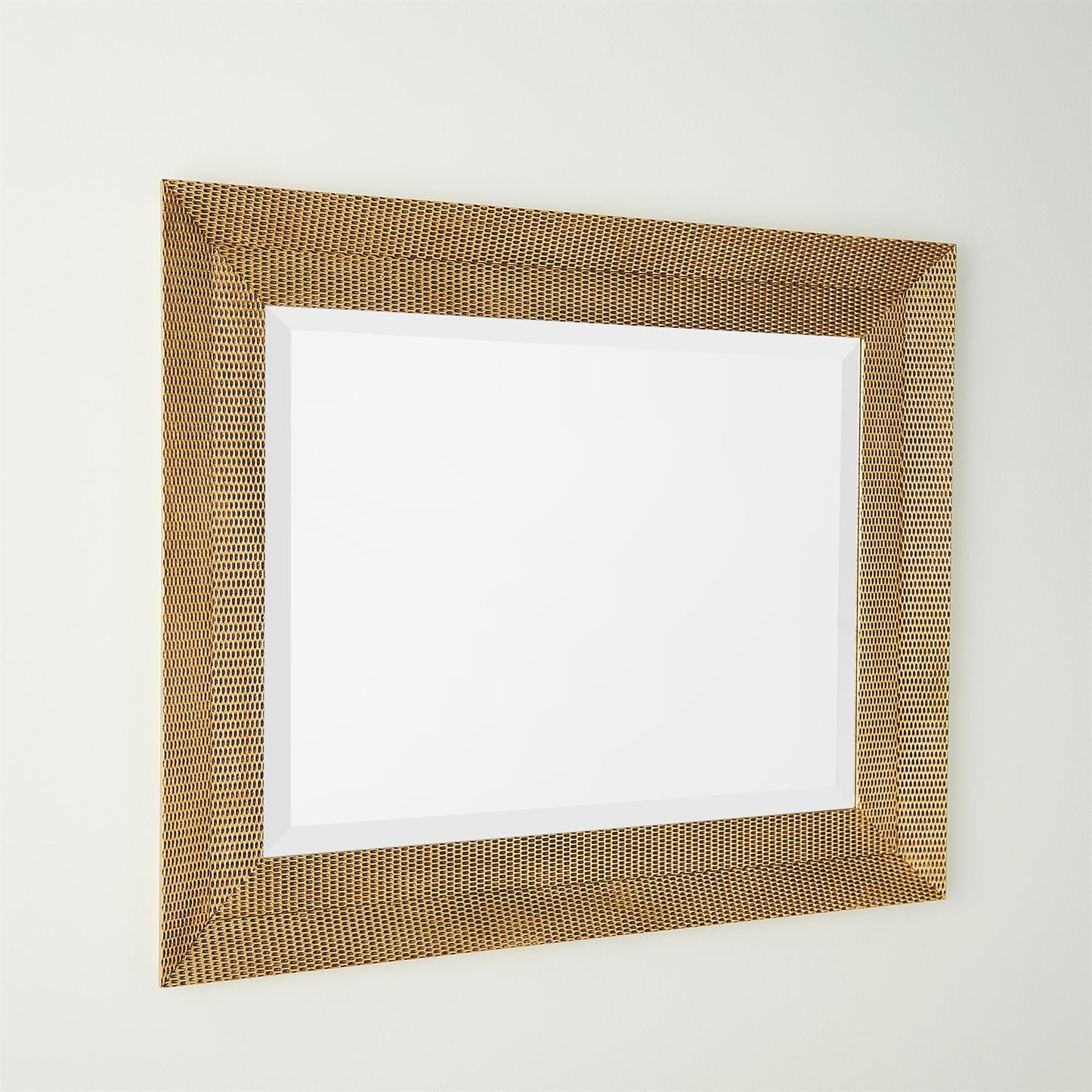 Delicate Basketweave Mirror - Gold