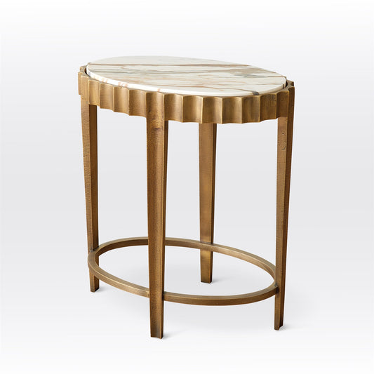 Liberty Accent Table - Vintage Brass/ Calacatta Gold Marble