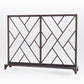 Chinoise Fret Fireplace Screen - Bronze