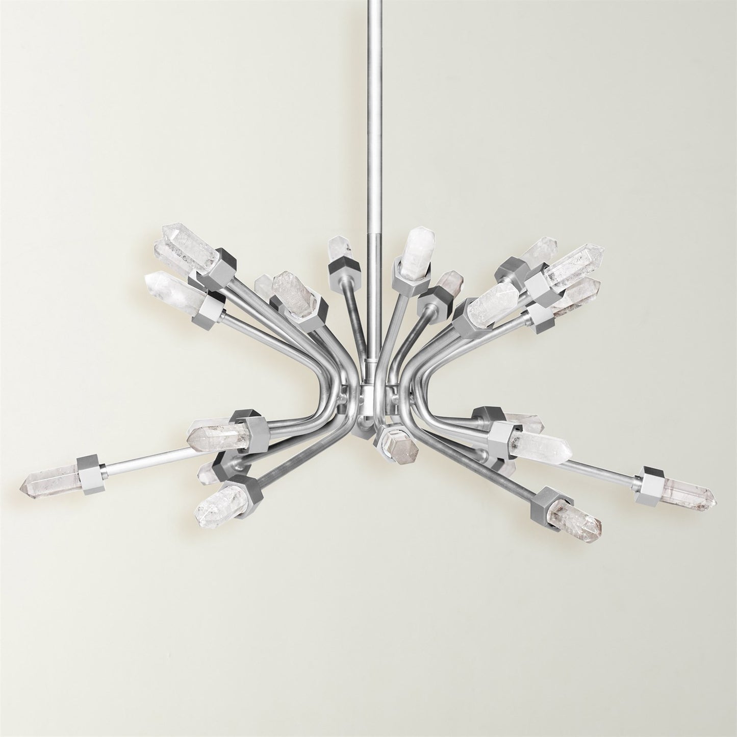Quartz Burst Chandelier - Satin Nickel