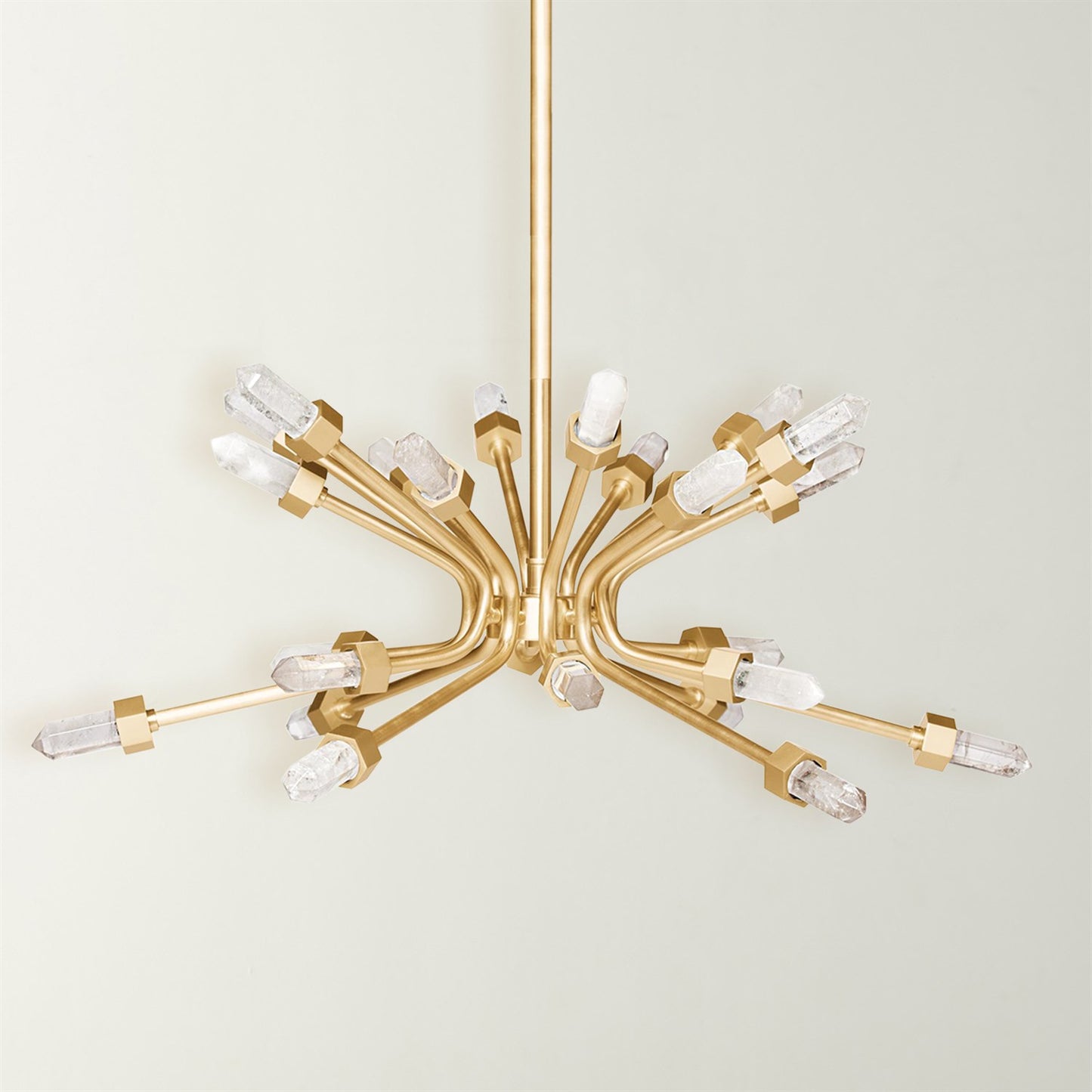 Quartz Burst Chandelier - Satin Brass