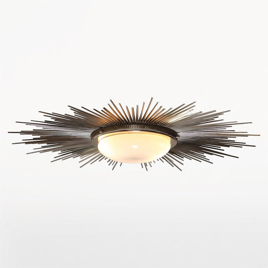 Sunburst Light Fixture - Nickel - Grats Decor Interior Design & Build Inc.