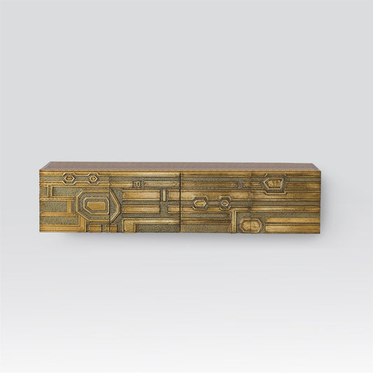 Abstract Block Cabinet - Brass