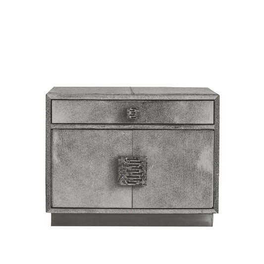 Metro Nightstand - Hair on Hide - Grey
