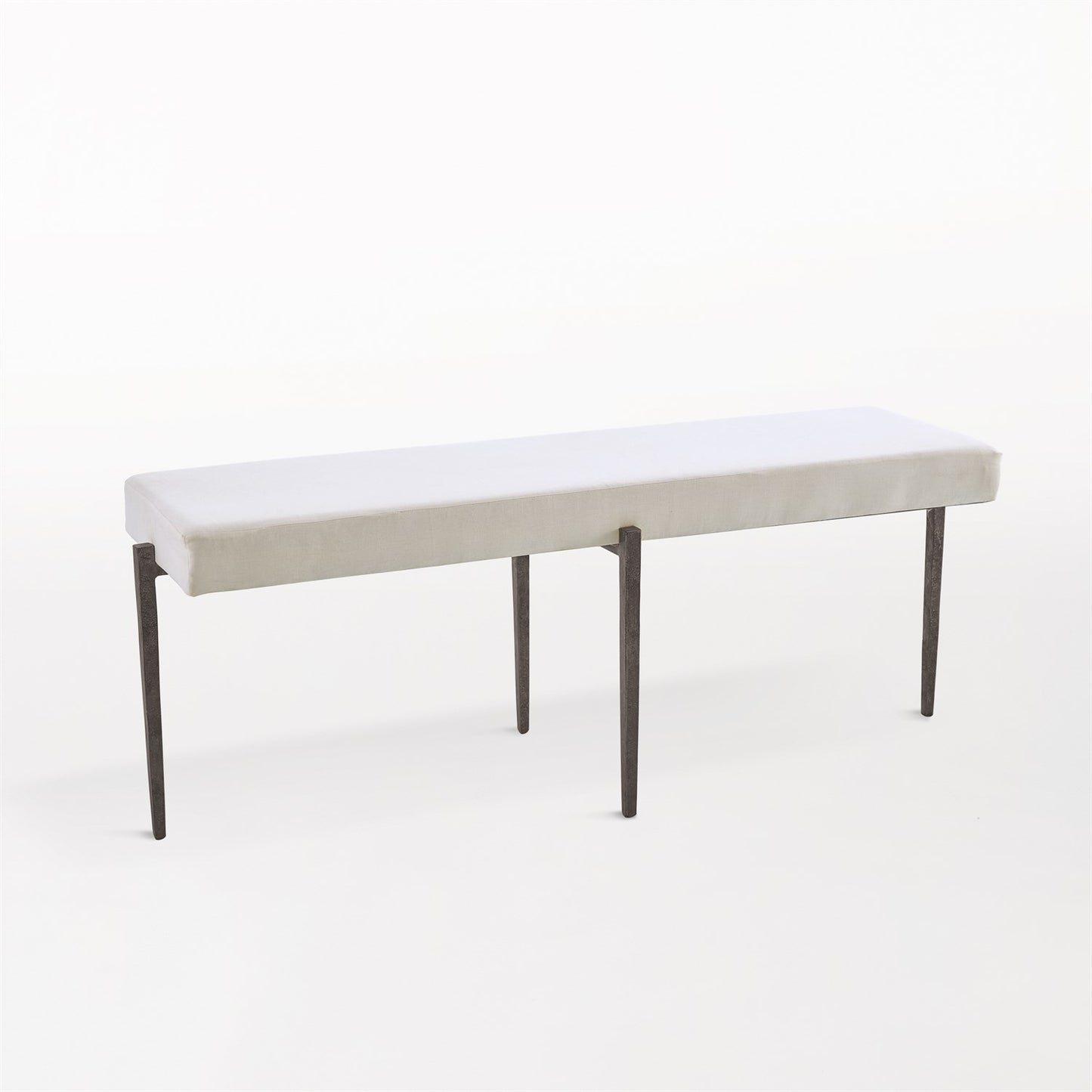 Laforge Bench- Natural Iron w/Muslin Cushion