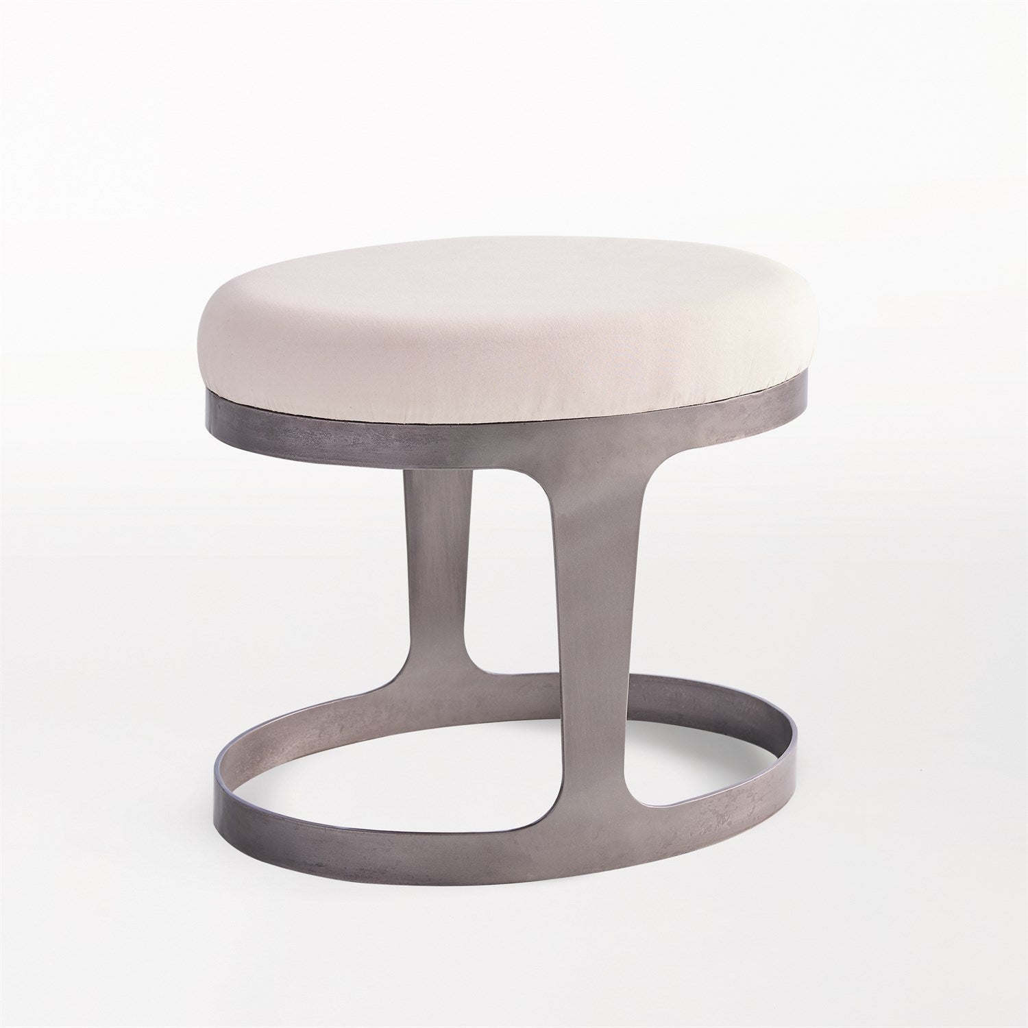 Oslo Stool w/Muslin Cushion - Natural Iron - Grats Decor Interior Design & Build Inc.