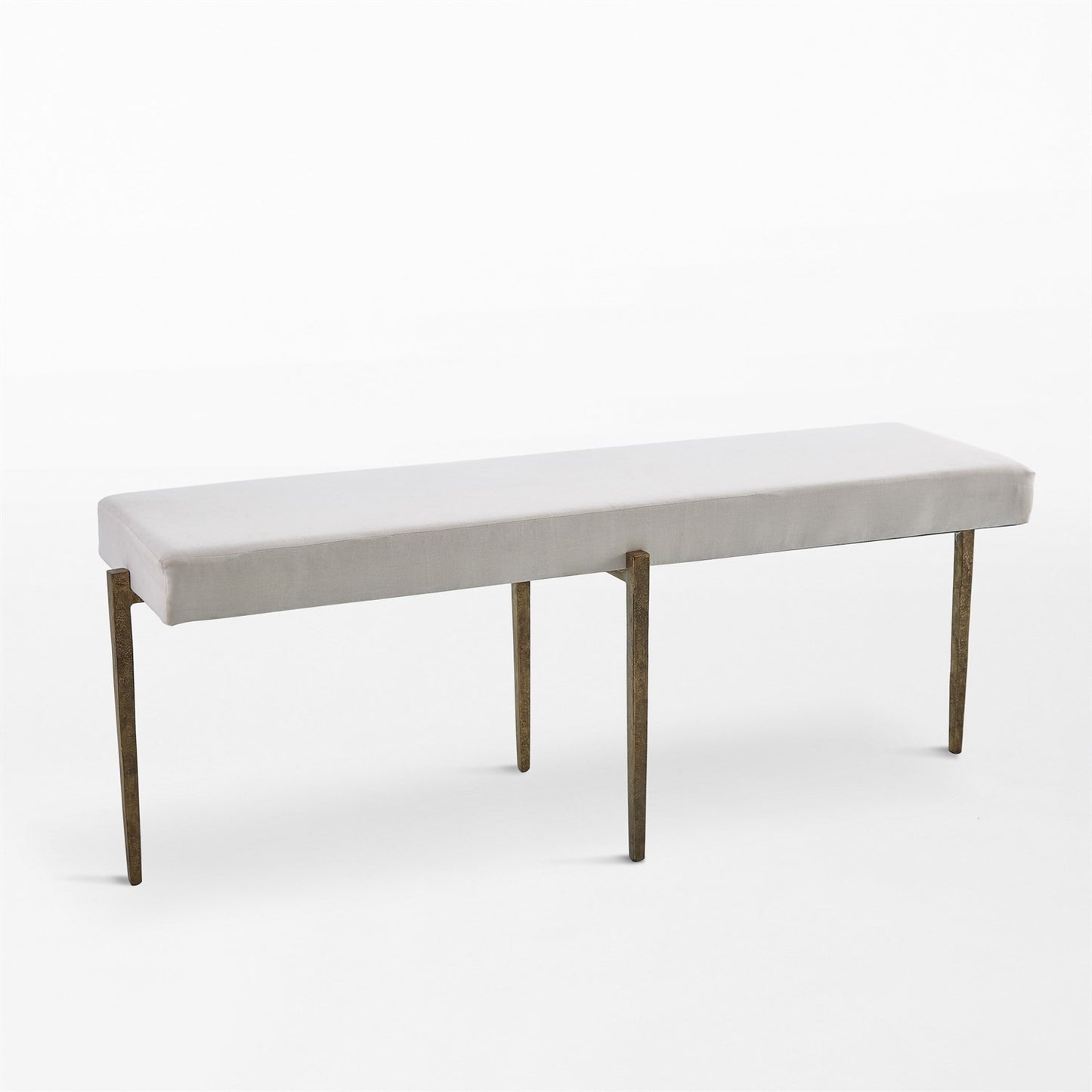 Laforge Bench - Antique Gold w/Muslin Cushion