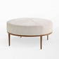 Urban Ottoman - Hair on Hide - Ivory/ Antique Brass