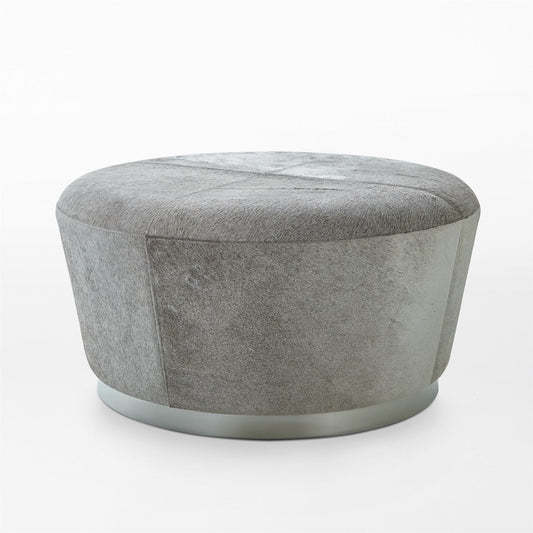 Tapered Ottoman - Hair on Hide - Grey