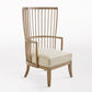 Spindle Wing Chair - Beige Leather or Muslin