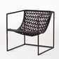 Knit Pearl Chair- Dark Bronze - Dark Brown Leather