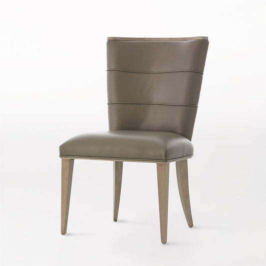 Adelaide Side Chair-Grey Leather