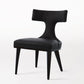 Anvil Back Dining Chair - Black Leather