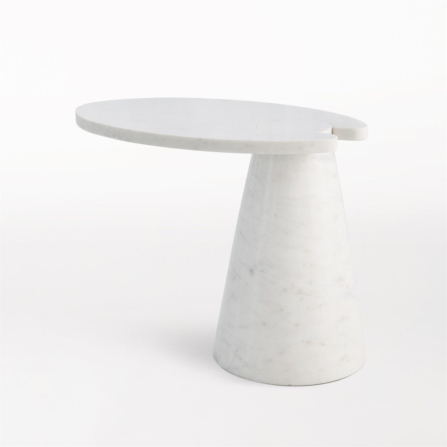 Cone Cantilever Table - White Marble