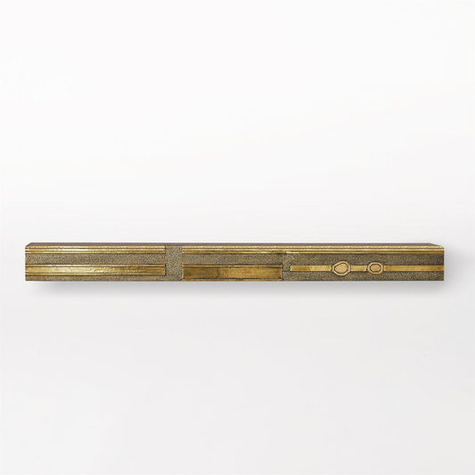 Abstract Block Floating Shelf - Brass