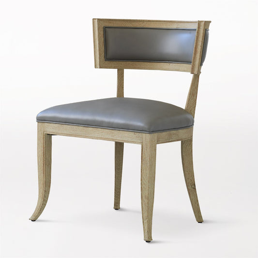 Klismos Chair-Grey Leather