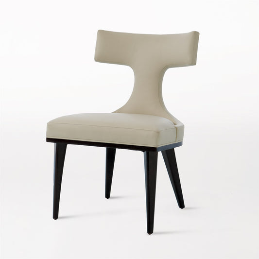 Anvil Back Dining Chair - Ivory Leather