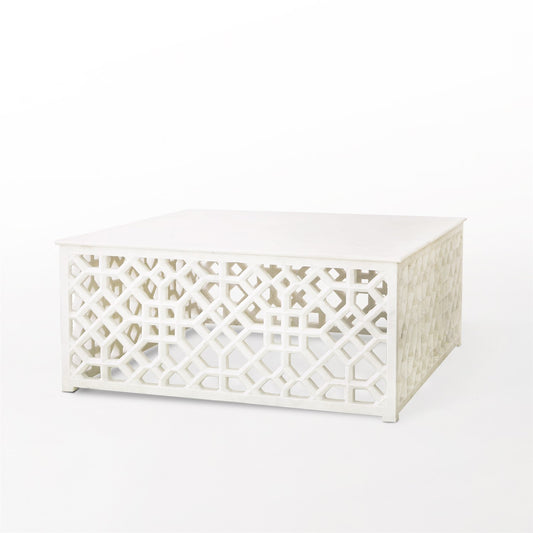 Marble Fret 41" Coffee Table - Square