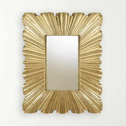 Linen Fold Mirror - 2 sizes - Brass