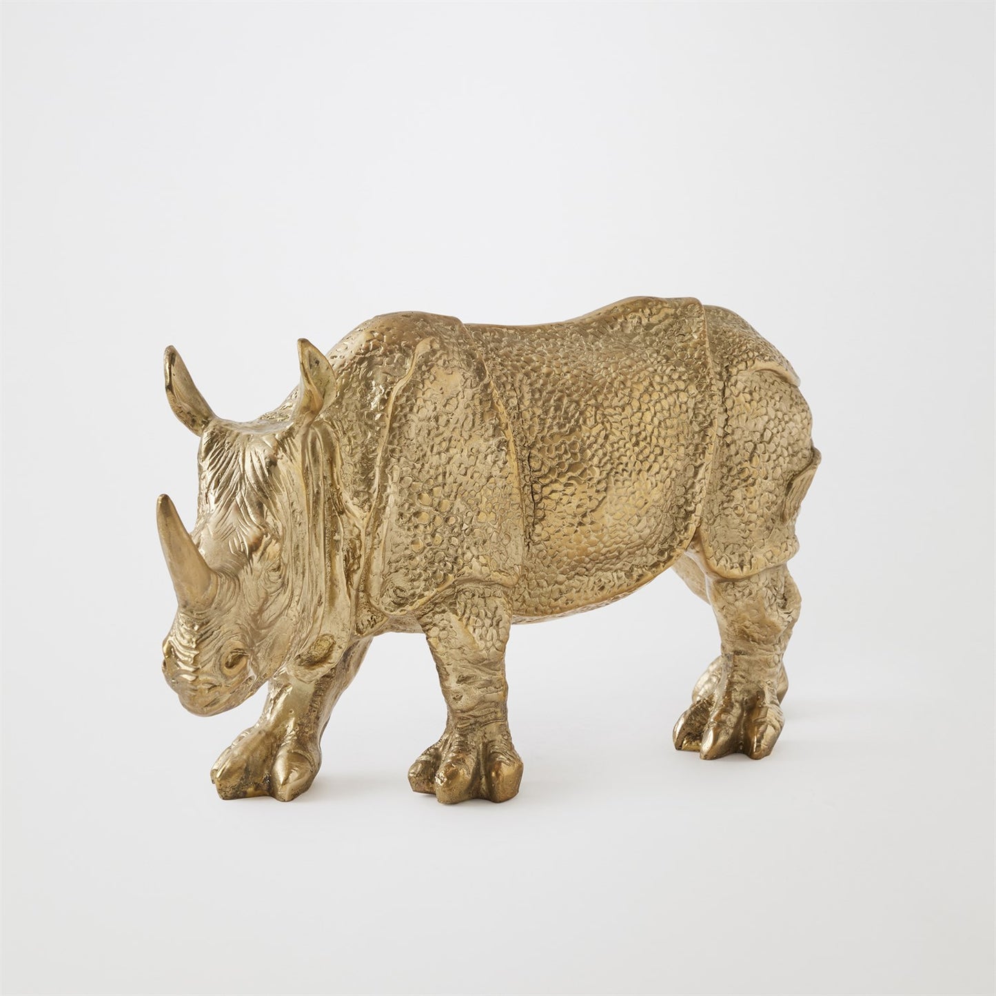 Rhino Sculpture - Brass - Grats Decor Interior Design & Build Inc.