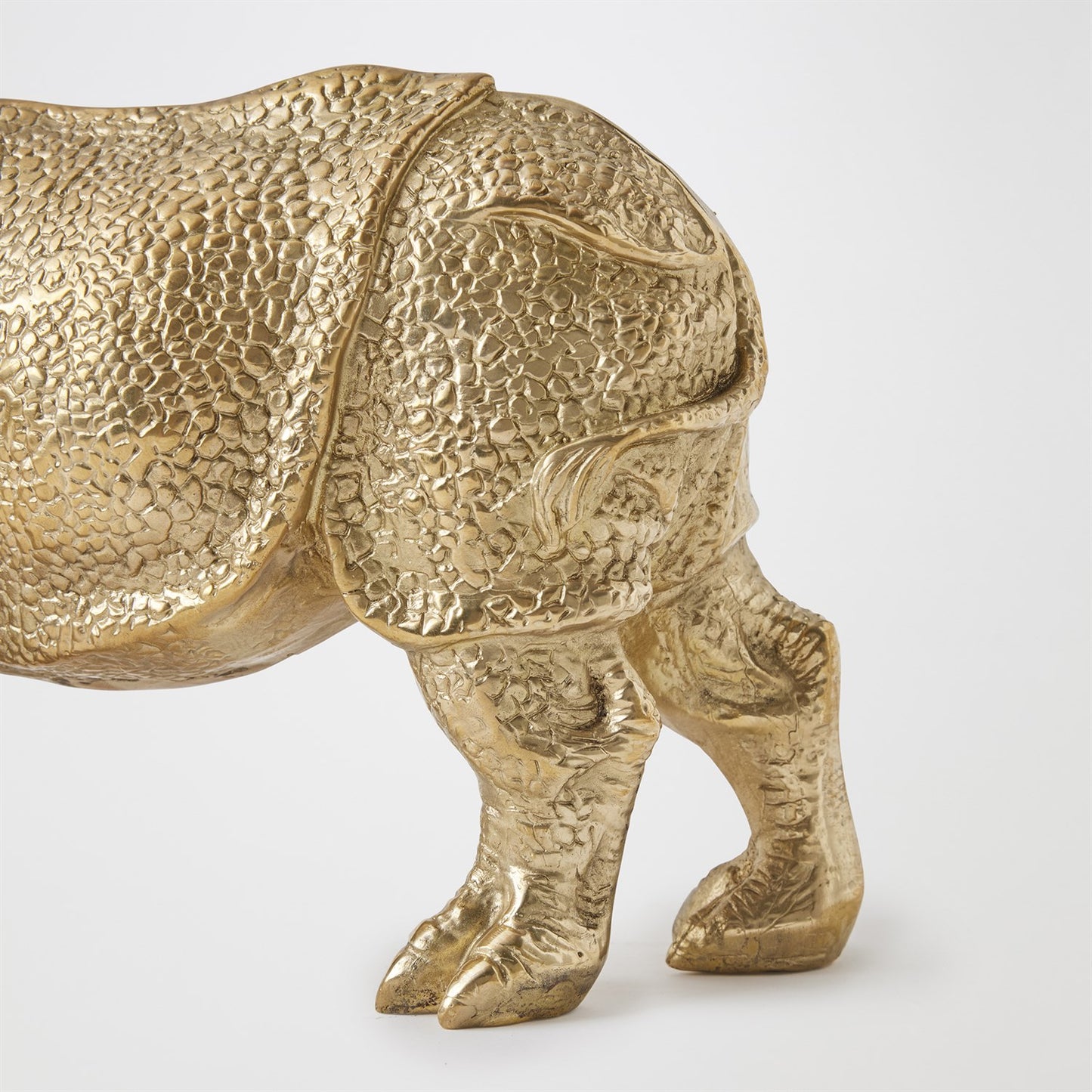 Rhino Sculpture - Brass - Grats Decor Interior Design & Build Inc.