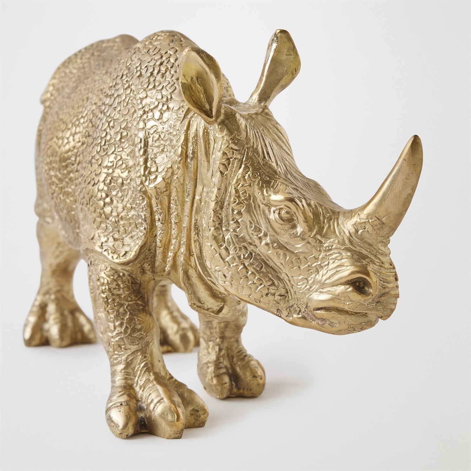 Rhino Sculpture - Brass - Grats Decor Interior Design & Build Inc.
