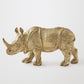 Rhino Sculpture - Brass - Grats Decor Interior Design & Build Inc.
