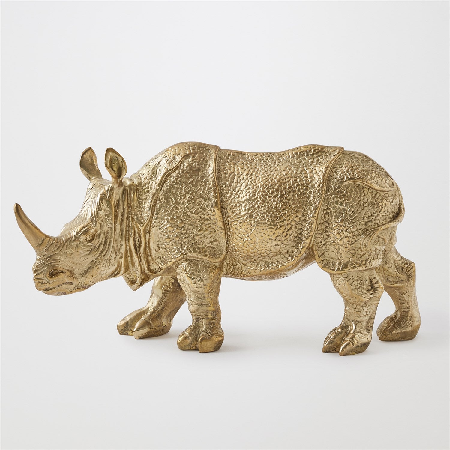 Rhino Sculpture - Brass - Grats Decor Interior Design & Build Inc.
