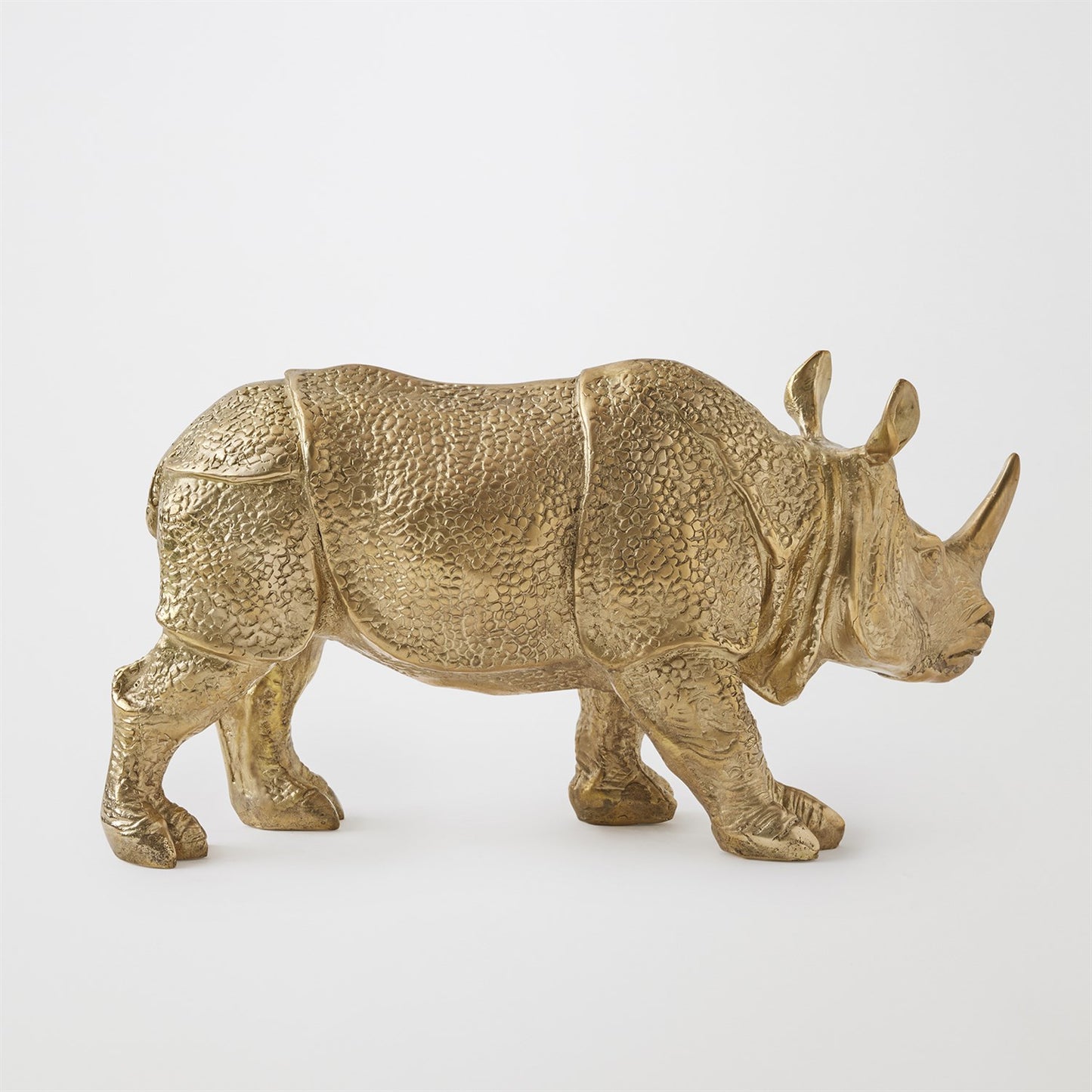 Rhino Sculpture - Brass - Grats Decor Interior Design & Build Inc.
