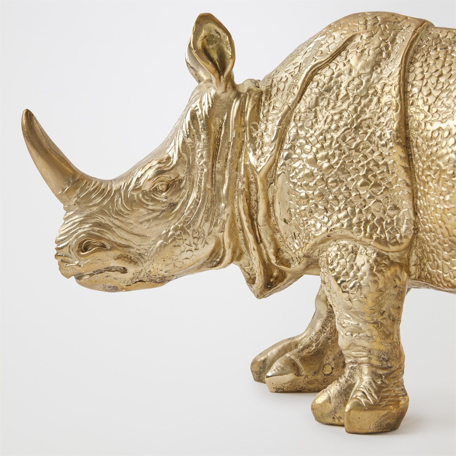 Rhino Sculpture - Brass - Grats Decor Interior Design & Build Inc.