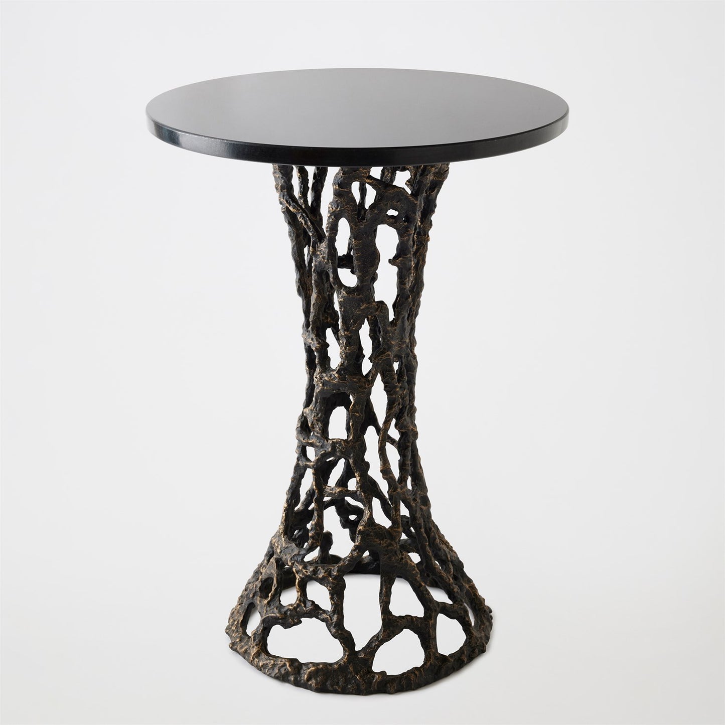 Perforated Side Table - Bronze/ Black Marble