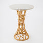 Perforated Side Table - Gold Leaf/ White Mable