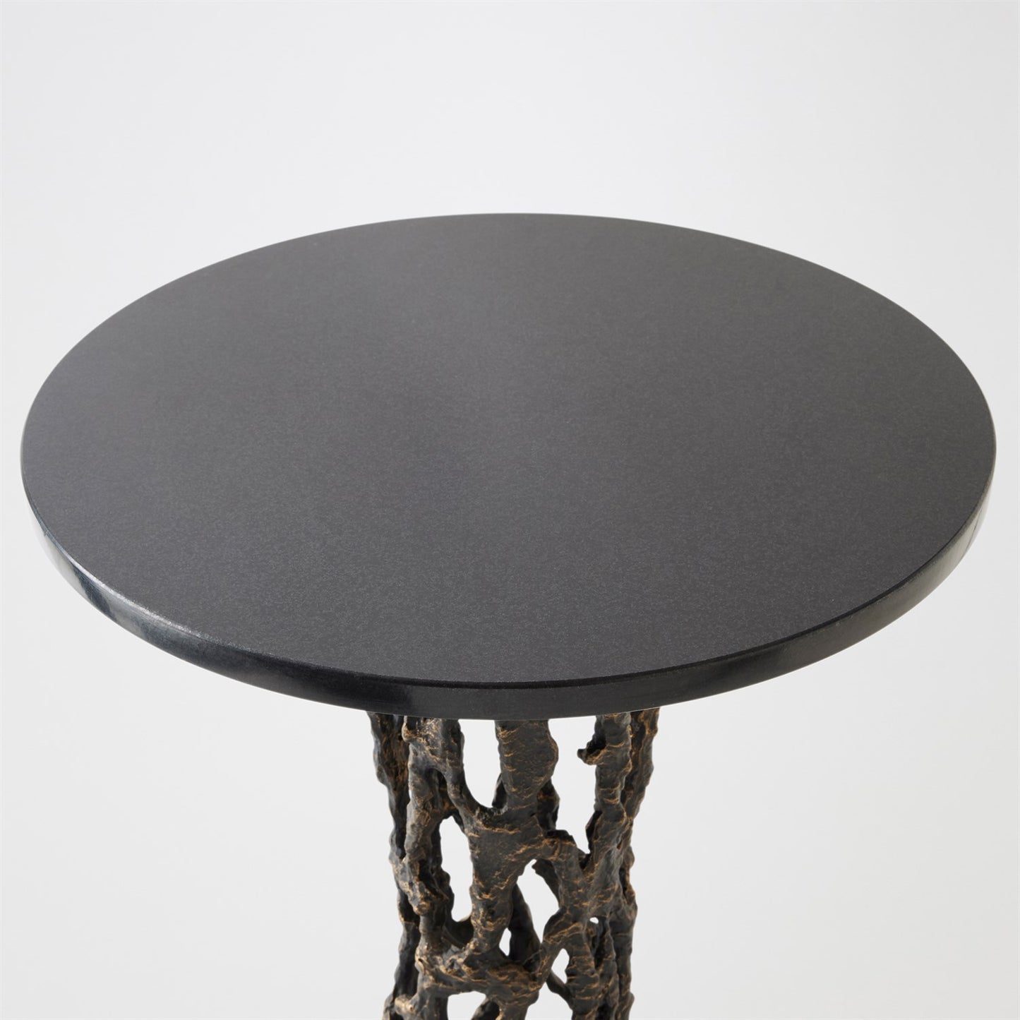 Perforated Side Table - Bronze/ Black Marble