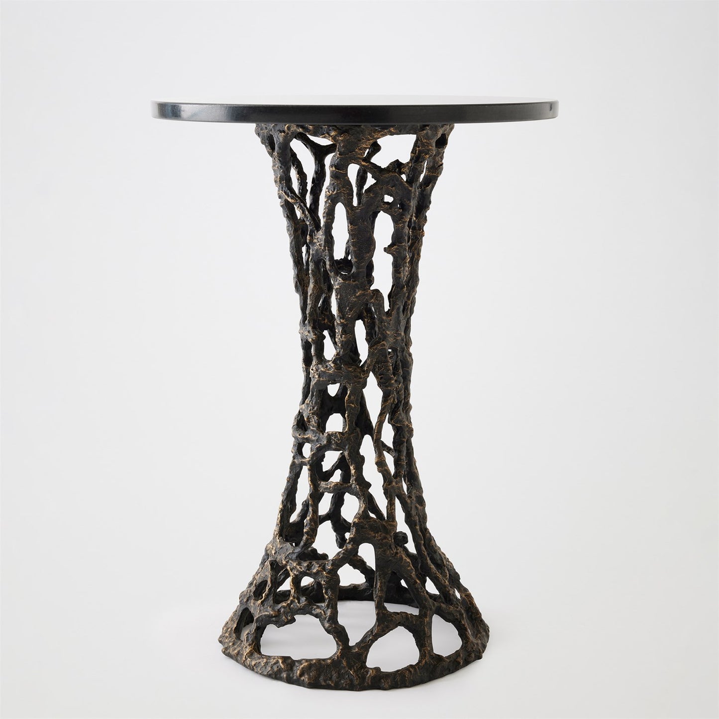 Perforated Side Table - Bronze/ Black Marble