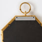 Octagonal Bamboo Mirror w/ Candle Holder - Gold Leaf