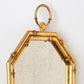 Octagonal Bamboo Mirror w/ Candle Holder - Gold Leaf