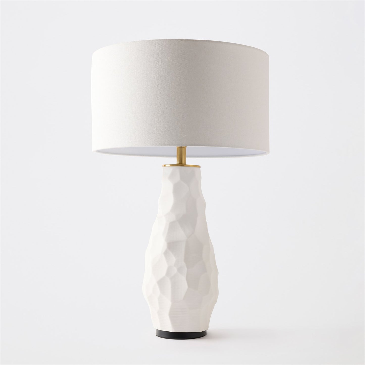 Chiseled Ceramic Lamp - White - Grats Decor Interior Design & Build Inc.
