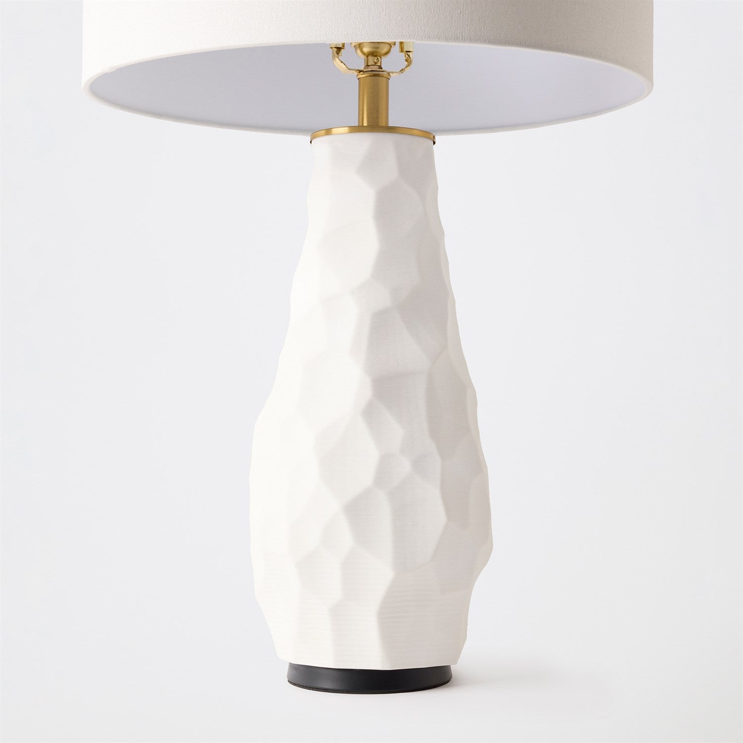 Chiseled Ceramic Lamp - White - Grats Decor Interior Design & Build Inc.