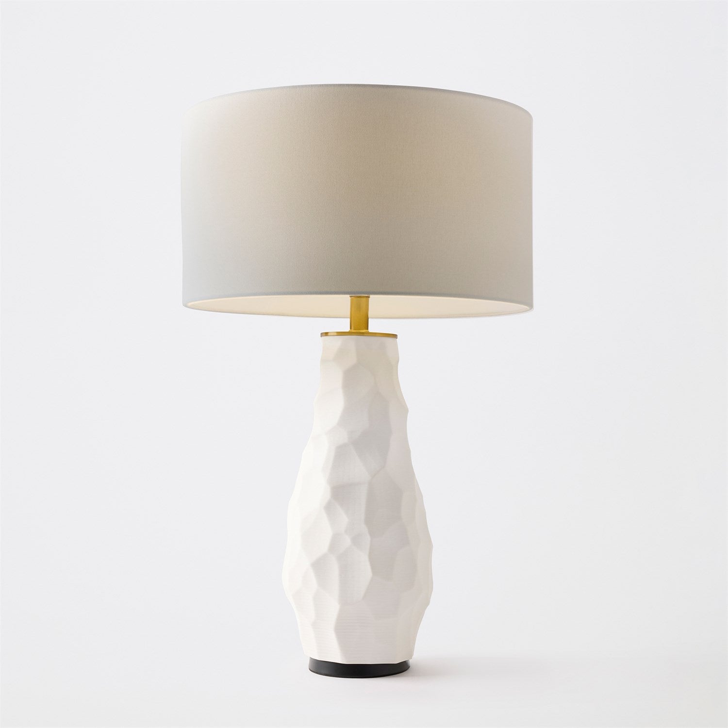 Chiseled Ceramic Lamp - White - Grats Decor Interior Design & Build Inc.