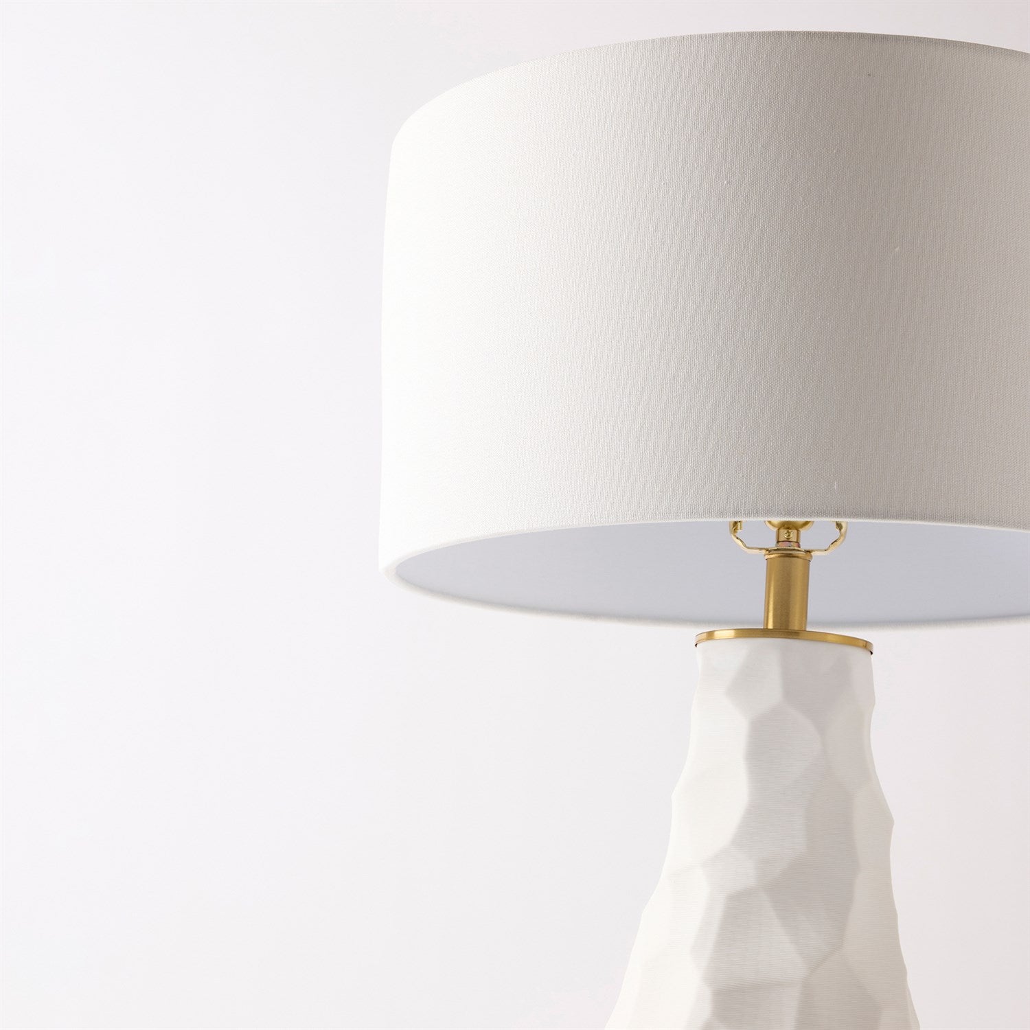 Chiseled Ceramic Lamp - White - Grats Decor Interior Design & Build Inc.