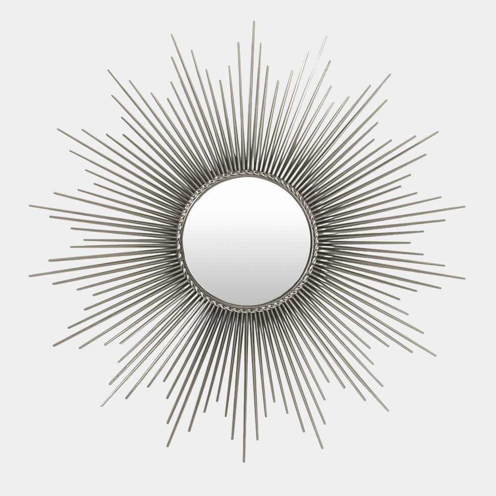 Sunburst 40"Dia Mirror - Nickel