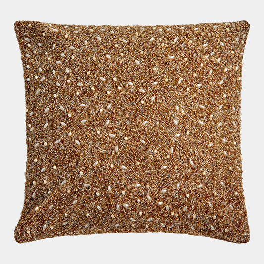 Martha Golden Beaded 20" Pillow - Grats Decor Interior Design & Build Inc.
