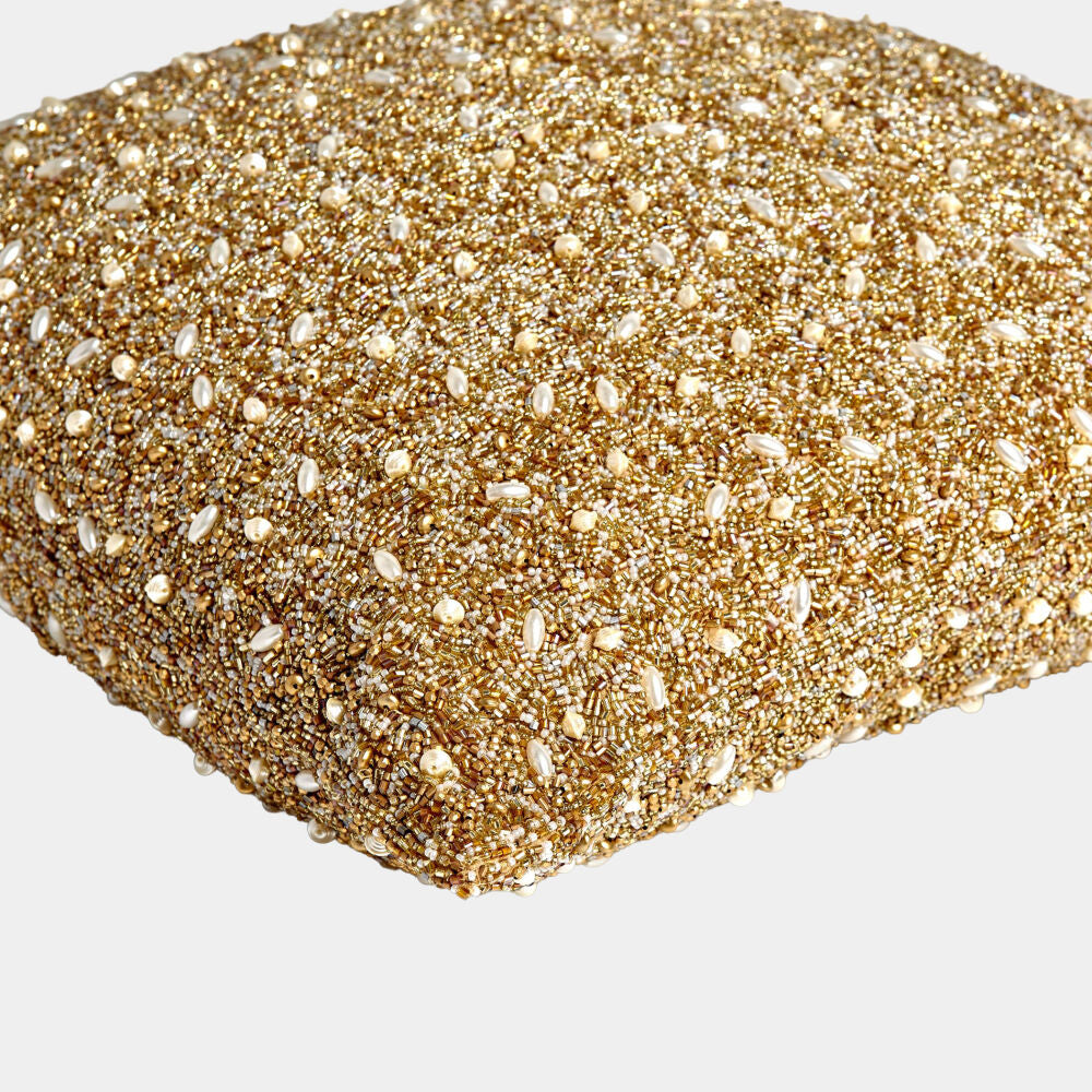 Martha Golden Beaded 20" Pillow