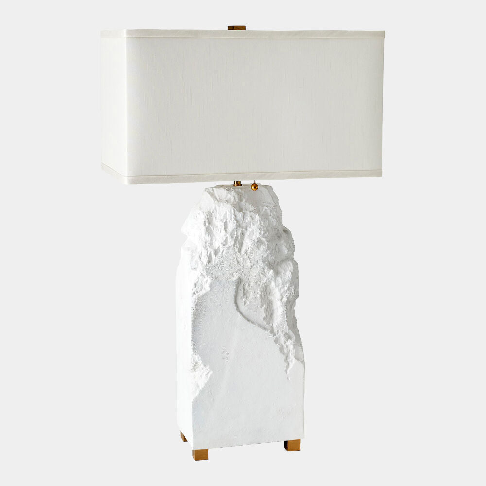 Honnold Chiseled Block Lamp-Matte White