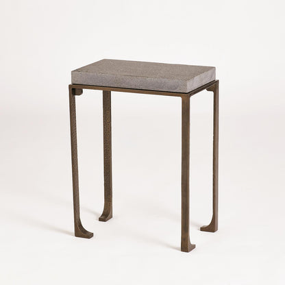 Zen Side Table w/Flamed Granite - Bronze - 2 sizes - Grats Decor Interior Design & Build Inc.