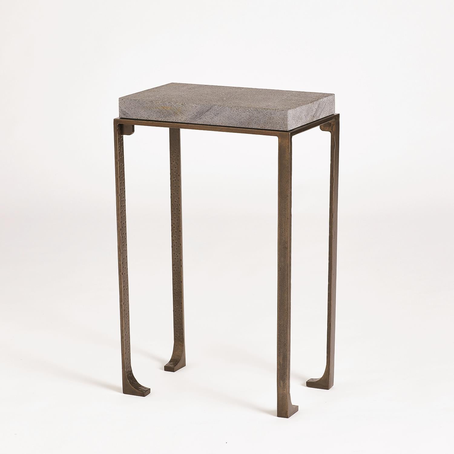 Zen Side Table w/Flamed Granite - Bronze - 2 sizes - Grats Decor Interior Design & Build Inc.